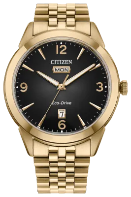 Citizen Rolan Round Black Dial Gold-Tone Stainless Steel Watch Citizen Rolan Round Black Dial Gold-Tone Stainless Steel Watch