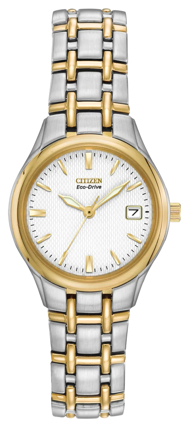 Citizen Corso Round White Two-Tone Stainless Steel Watch Citizen Corso Round White Two-Tone Stainless Steel Watch