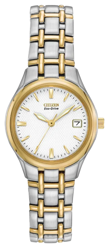 Citizen Corso Round White Two-Tone Stainless Steel Watch