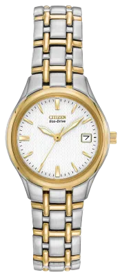 Citizen Corso Round White Two-Tone Stainless Steel Watch Citizen Corso Round White Two-Tone Stainless Steel Watch