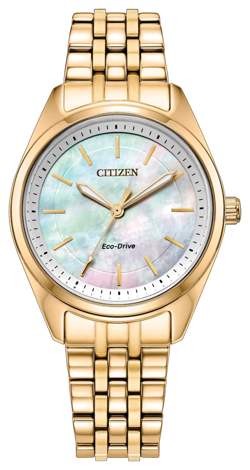 Citizen Peyten Round Mother-of-Pearl Dial Gold Tone Watch