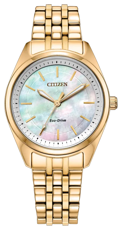Citizen Peyten Round Mother-of-Pearl Dial Gold Tone Watch