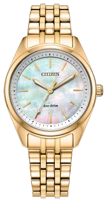 Citizen Peyten Round Mother-of-Pearl Dial Gold Tone Watch Citizen Peyten Round Mother-of-Pearl Dial Gold Tone Watch