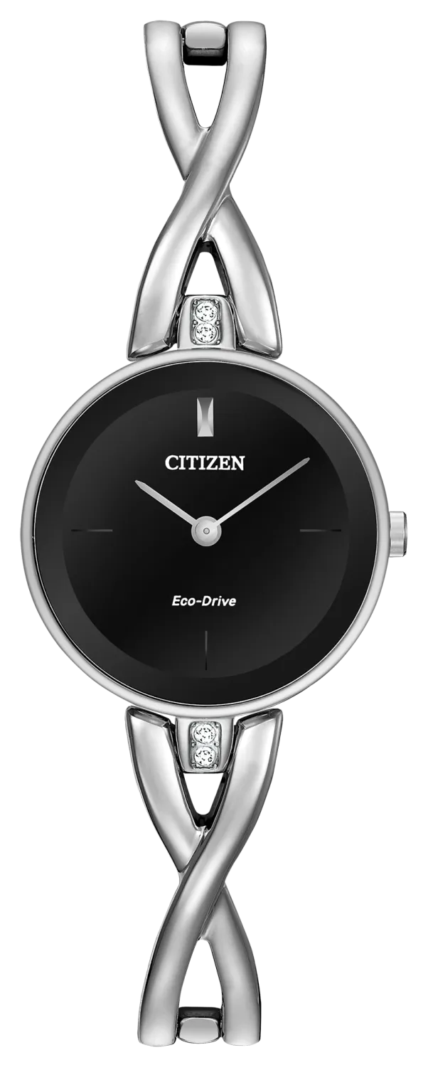 Citizen L Axiom Round Black Dial Stainless Steel Watch