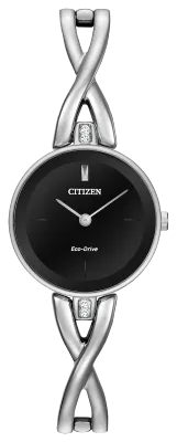 Citizen L Axiom Round Black Dial Stainless Steel Watch