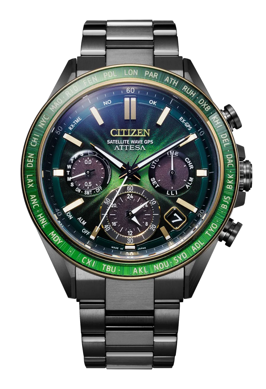 Citizen ATTESA Green Dial Black Super Titanium Watch Citizen ATTESA Green Dial Black Super Titanium Watch