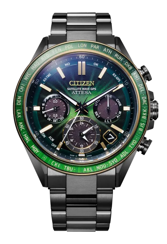 Citizen ATTESA Green Dial Black Super Titanium Watch