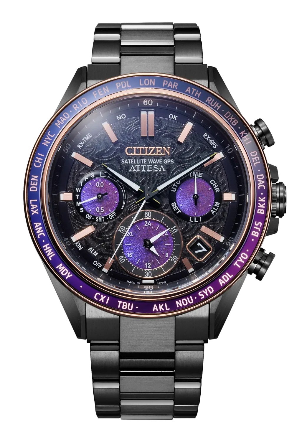 Citizen ATTESA Purple Dial Black Super Titanium Watch Citizen ATTESA Purple Dial Black Super Titanium Watch