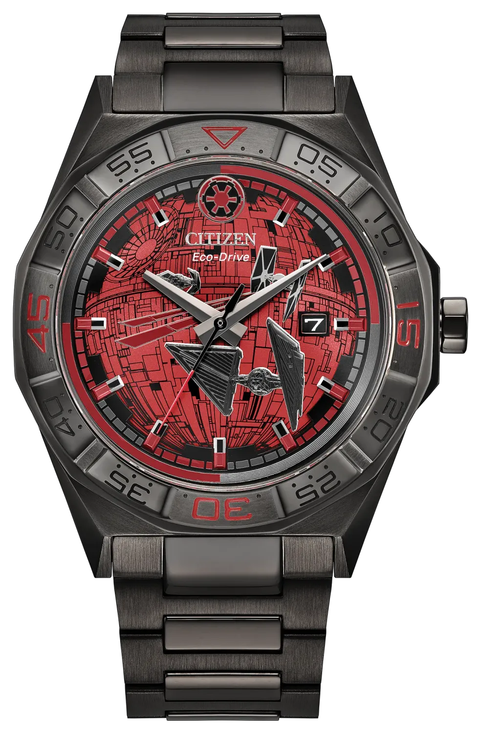 Citizen Star Wars Imperial Battle Red Dial and Black Stainless Steel Watch Citizen Star Wars Imperial Battle Red Dial and Black Stainless Steel Watch