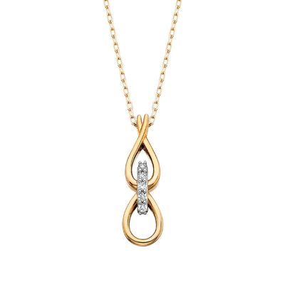 14KT Yellow Gold Five Diamond Accent Dual Teardrop Pendant Necklace 14KT Yellow Gold Five Diamond Accent Dual Teardrop Pendant Necklace