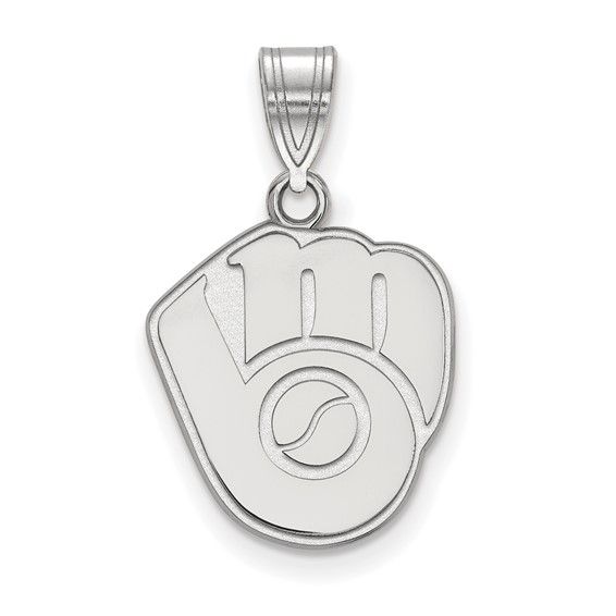Silver Milwaukee Brewers Logo Pendant Charm