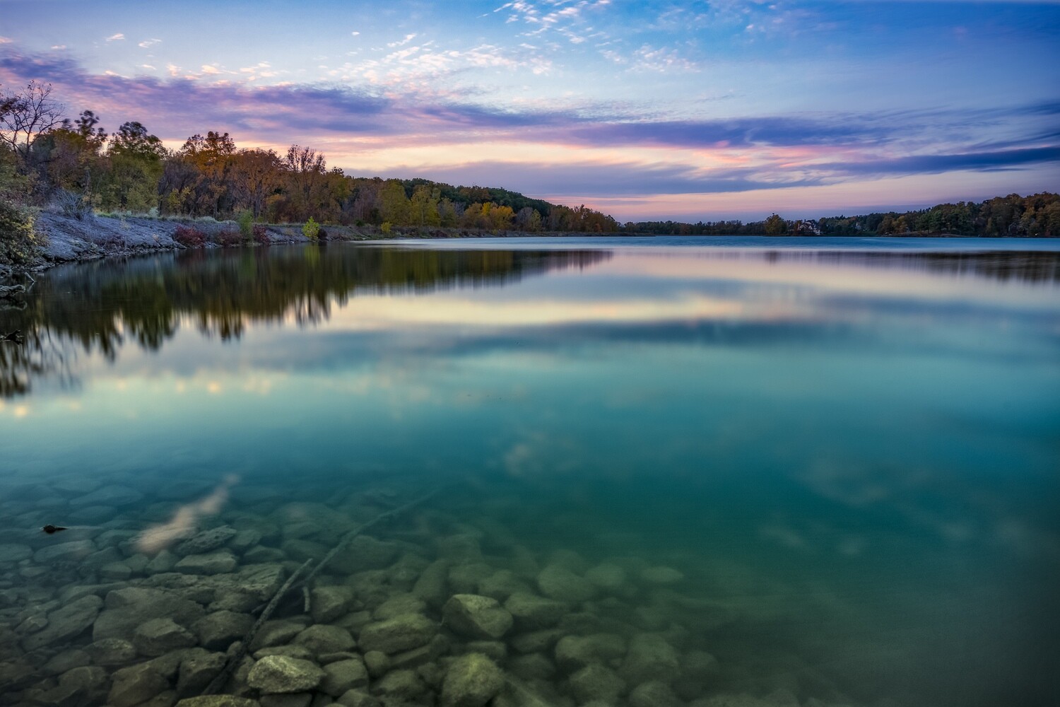 Fall Sunset at Lake Medina in Ohio Nature Landscape Shot