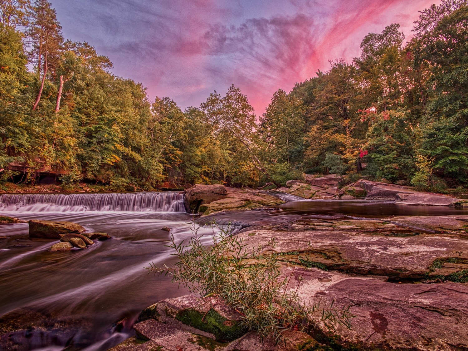 Olmsted Falls during a wonderful Pink Sunset