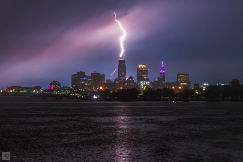 Colossal Bolt of Lightning Strikes Skyscraper in The CLE