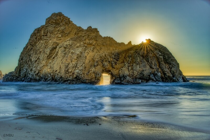 Otherworldly Keystone Rock at Pfeiffer Beach in beautiful Big Sur