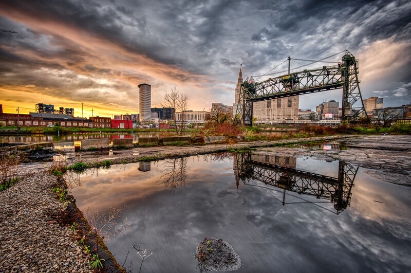 Sunset from the old Eagle Ave Bridge