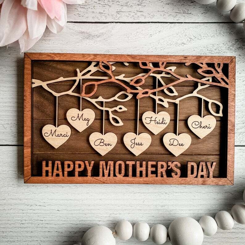 Heart Family Name Frame