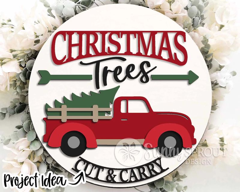 Holiday round sign for paint party