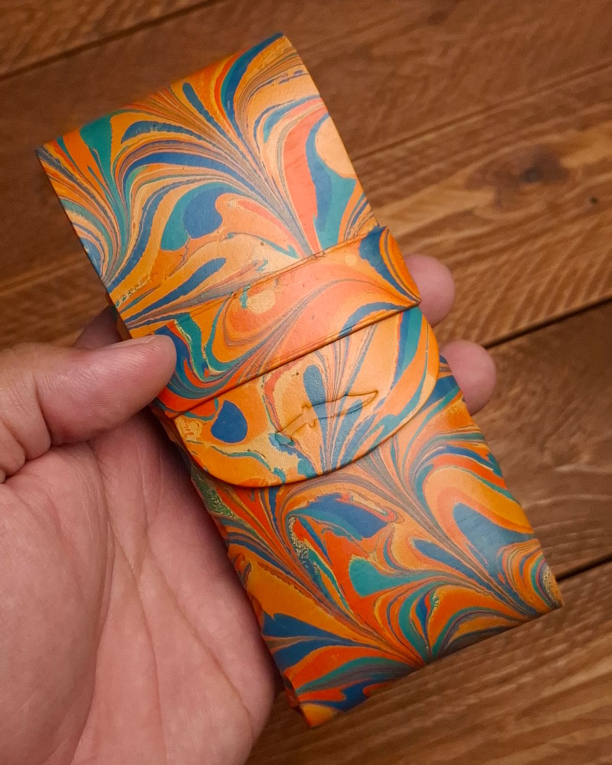 Marbled Eleanor Stitchless Fountain Pen Leather Case