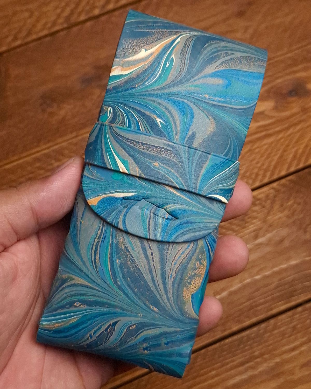 Marbled Eleanor Stitchless Fountain Pen Leather Case