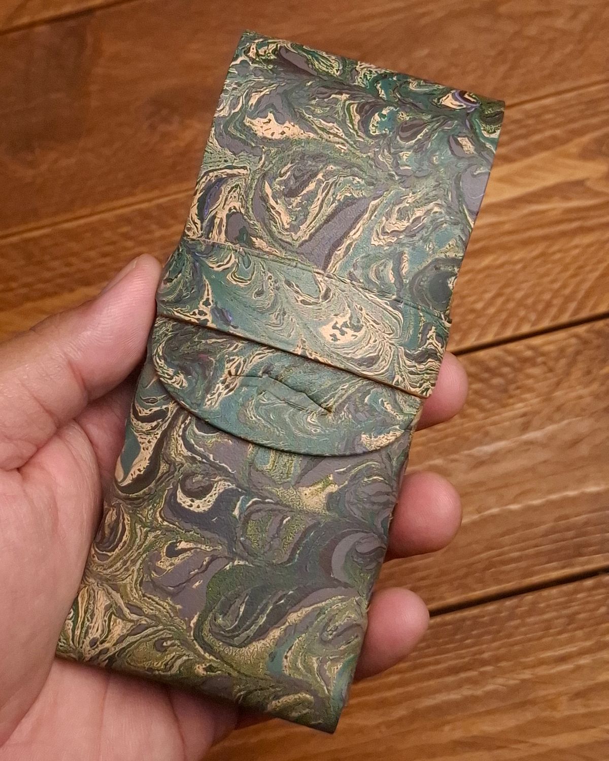 Marbled Eleanor Stitchless Fountain Pen Leather Case