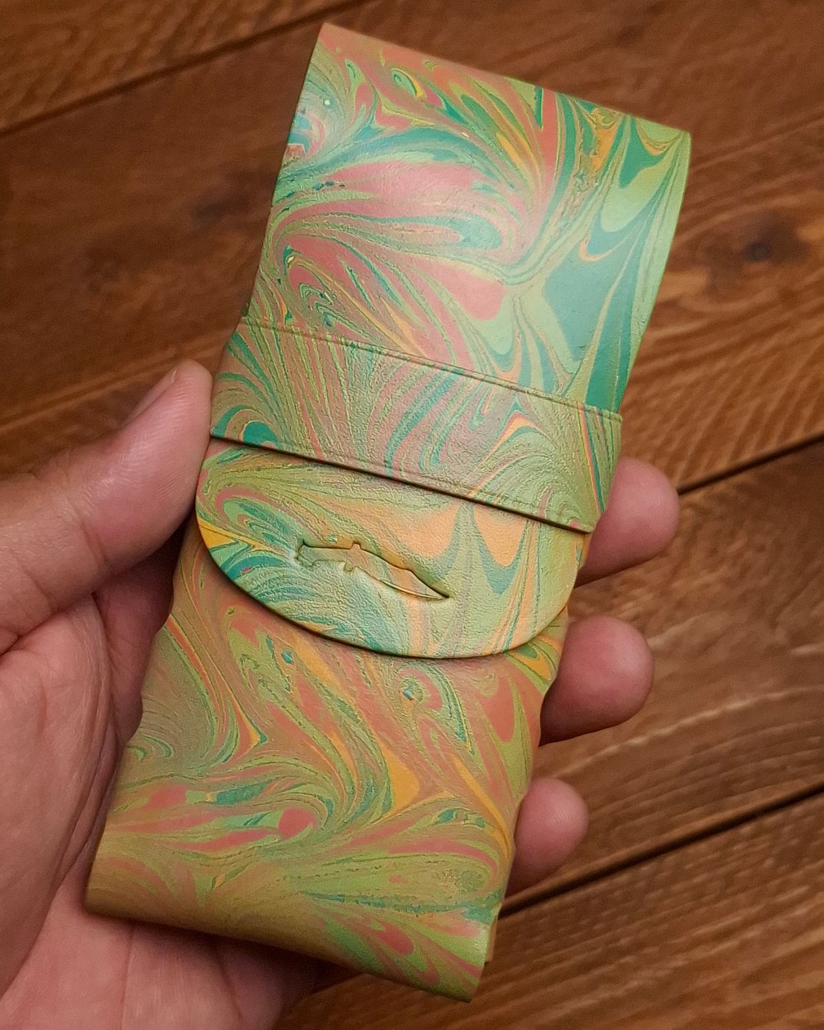 Marbled Eleanor Stitchless Fountain Pen Leather Case