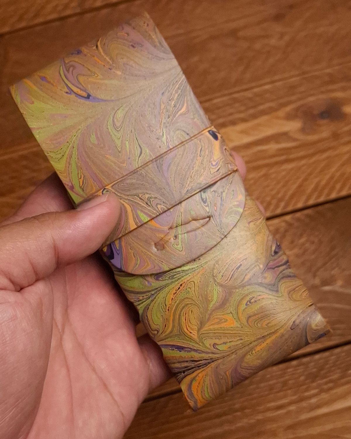 Marbled Eleanor Stitchless Fountain Pen Leather Case