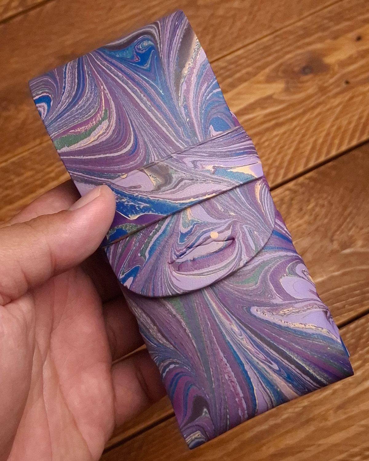 Marbled Eleanor Stitchless Fountain Pen Leather Case