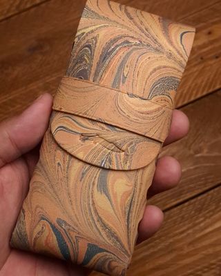 Marbled Eleanor Stitchless Fountain Pen Leather Case