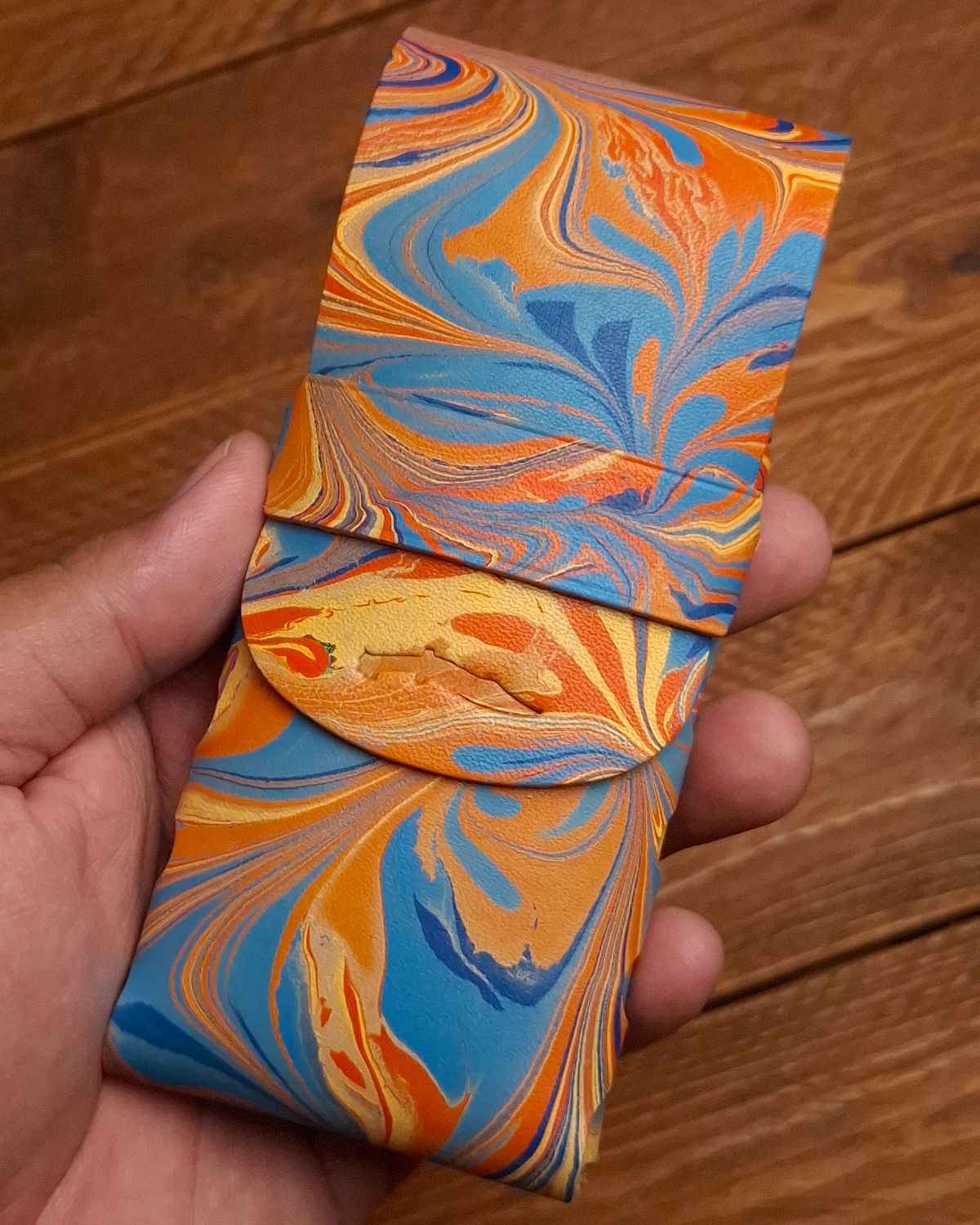 Marbled Eleanor Stitchless Fountain Pen Leather Case