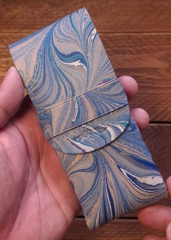 Marbled Eleanor Stitchless Fountain Pen Leather Case