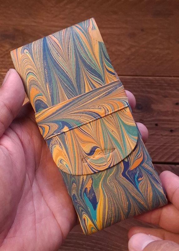 Marbled Eleanor Stitchless Fountain Pen Leather Case