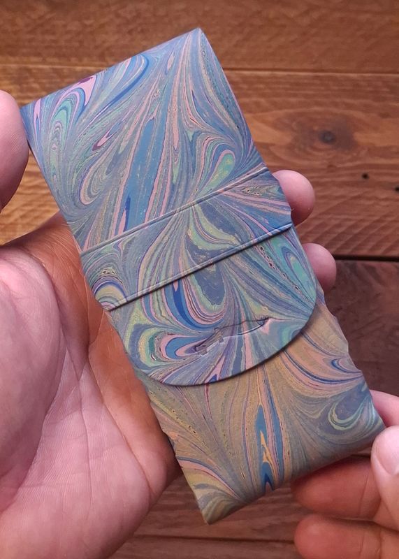 Marbled Eleanor Stitchless Fountain Pen Leather Case