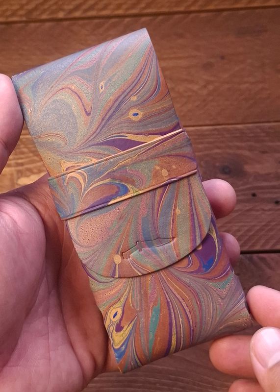Marbled Eleanor Stitchless Fountain Pen Leather Case