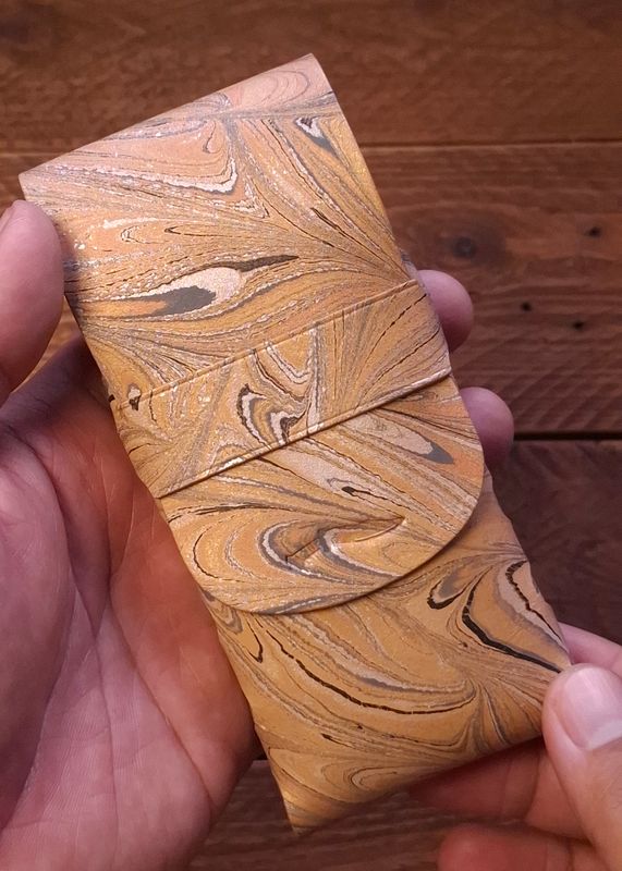Marbled Eleanor Stitchless Fountain Pen Leather Case