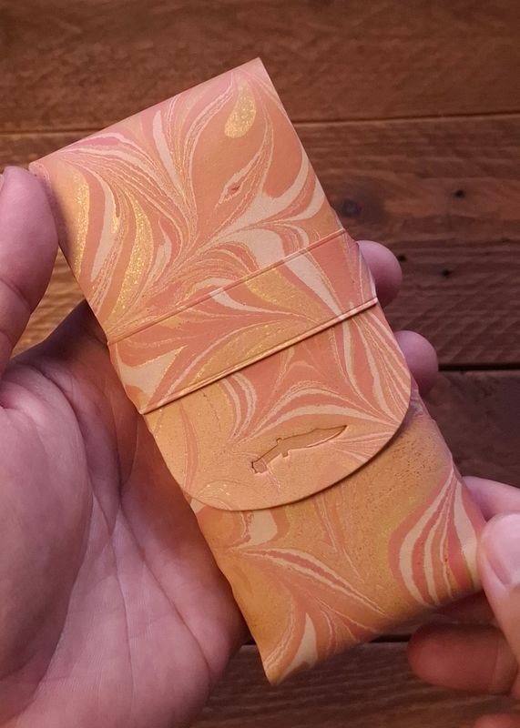 Marbled Eleanor Stitchless Fountain Pen Leather Case