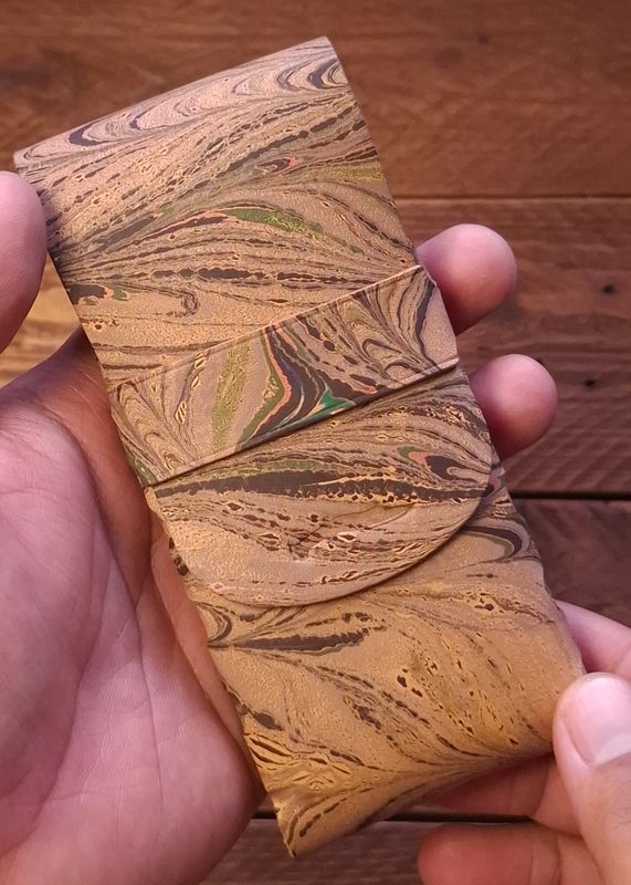 Marbled Eleanor Stitchless Fountain Pen Leather Case