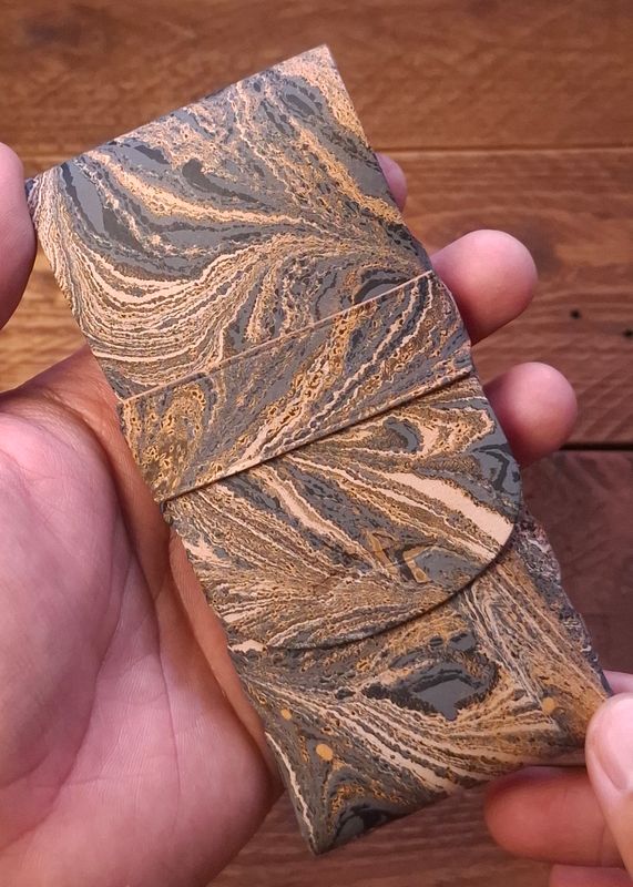 Marbled Eleanor Stitchless Fountain Pen Leather Case