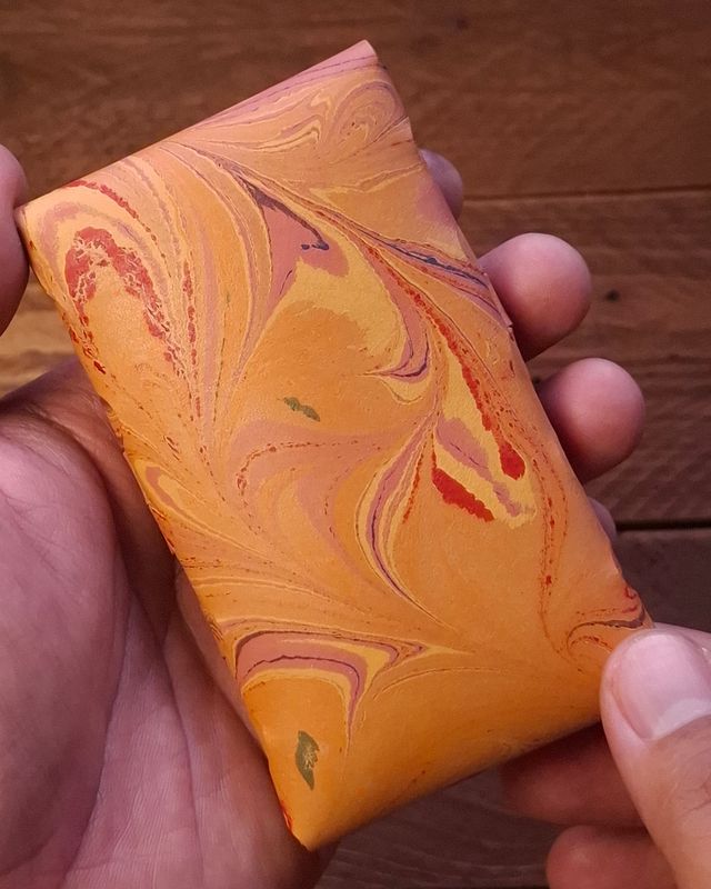 Marbled Eleanor Stitchless Fountain Pen Leather Case (Short)