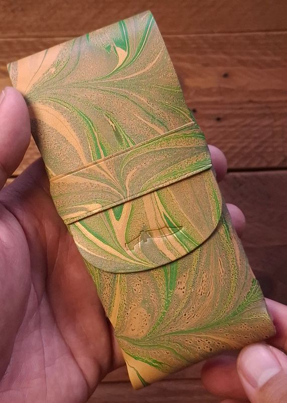Marbled Eleanor Stitchless Fountain Pen Leather Case