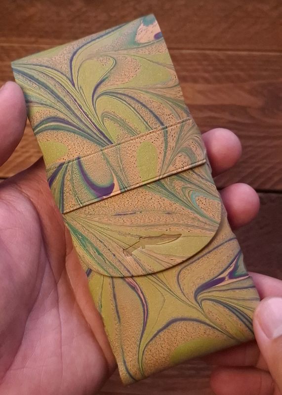 Marbled Eleanor Stitchless Fountain Pen Leather Case