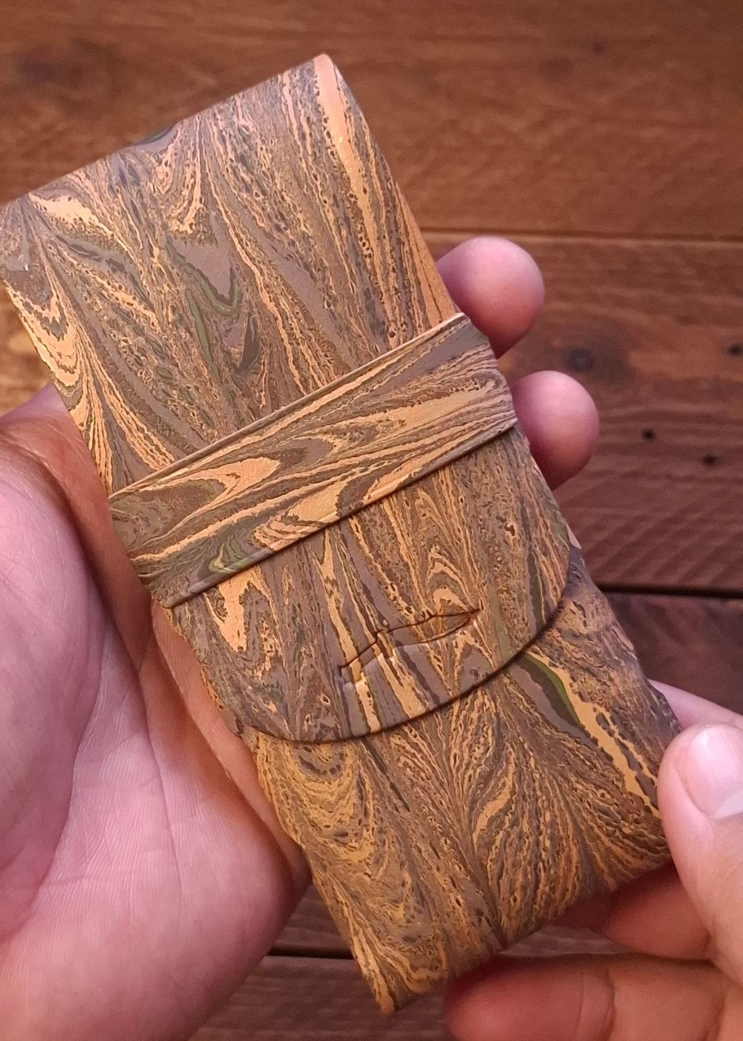 Marbled Eleanor Stitchless Fountain Pen Leather Case