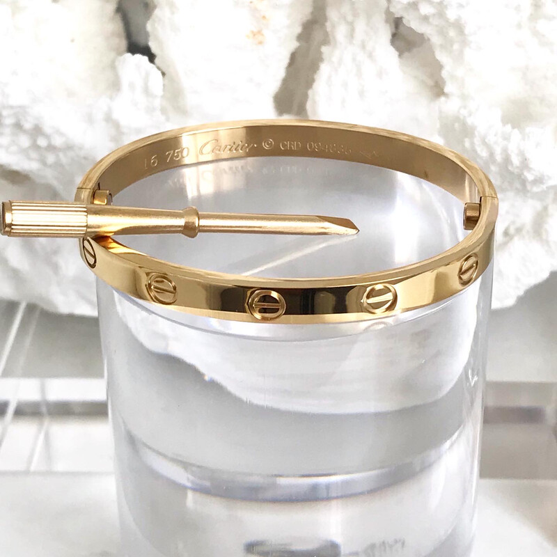 18CT Gold Stainless Steel Love Bangles with Engraving &amp; Screw 16-19cm