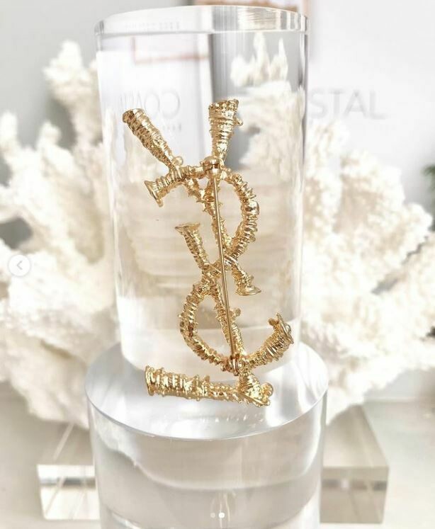 Gold Yves Brooch Pin