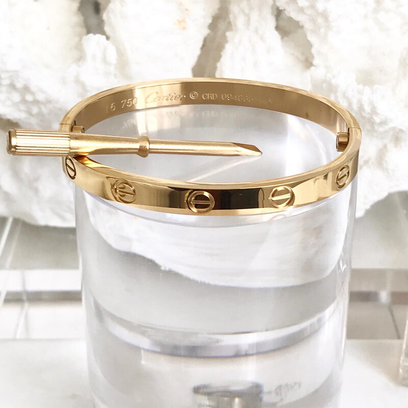 18CT Gold Stainless Steel Love Bangles with Engraving &amp; Screw 16-19cm