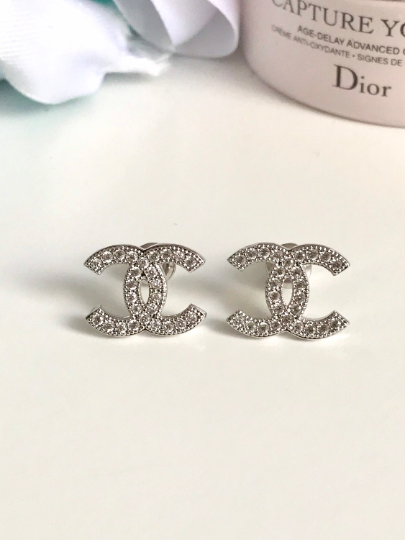 9CT Plated White Gold or 9Ct Gold 925 Sterling Silver Earrings with Cubic Zirconias 1x1.4cm
