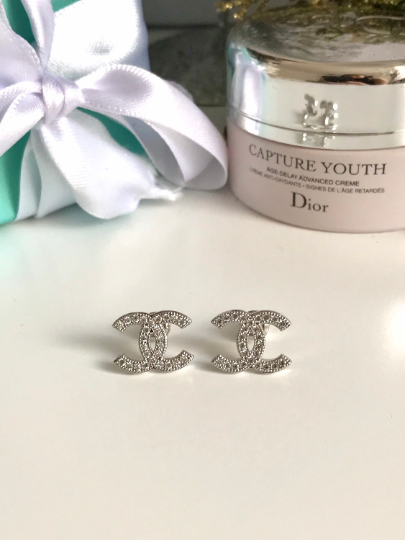 9CT Plated White Gold or 9Ct Gold 925 Sterling Silver Earrings with Cubic Zirconias 1x1.4cm