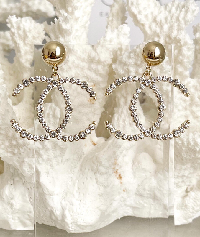 Large High Quality 18CT Gold 925 Sterling Silver Cubic Zirconia Classic Dangle Drop Earrings 3.5x4cm 