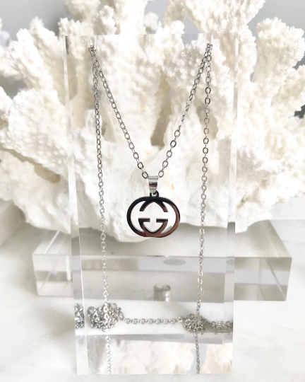 High Quality Stainless Steel G Interlock Silver Necklace