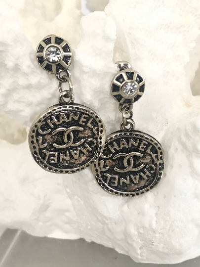 Aged Gold Tone Vintage Style Drop Earrings 1.7x1.8x3.2cm